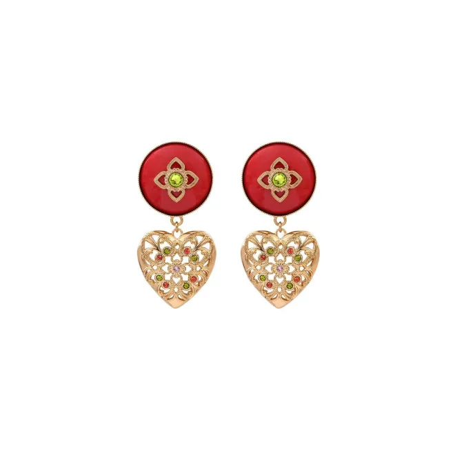 Lucky Charm Stud Earrings - Roses