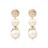 Lucy clip-on earrings in gold-tone metal - white