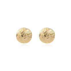 Lucy pierced stud earrings in fine gold-plated metal - white
