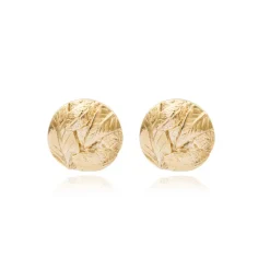 Lucy round clip-on earrings - white