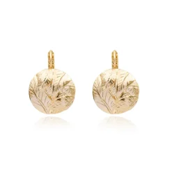 Lucy round sleeper earrings - white