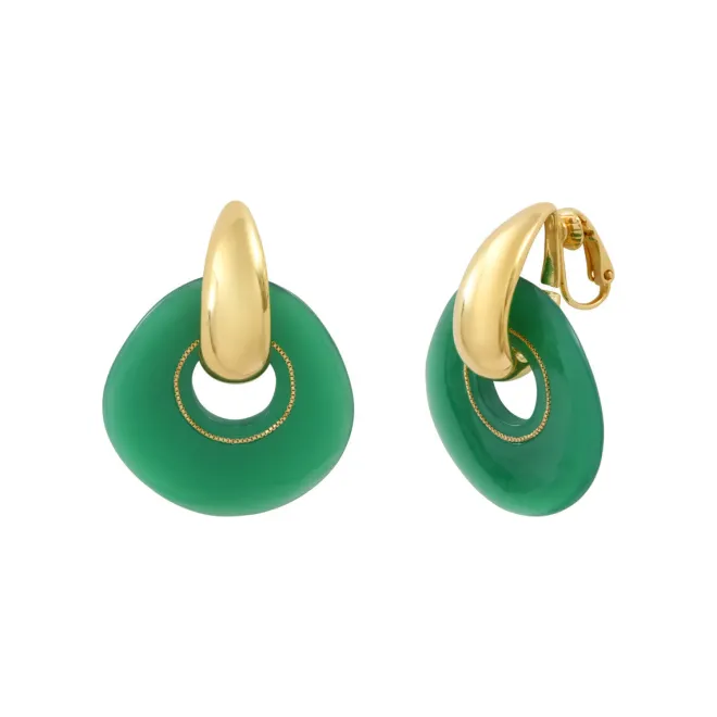 Masseria clip-on earrings - green