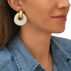 Masseria clip-on earrings - white