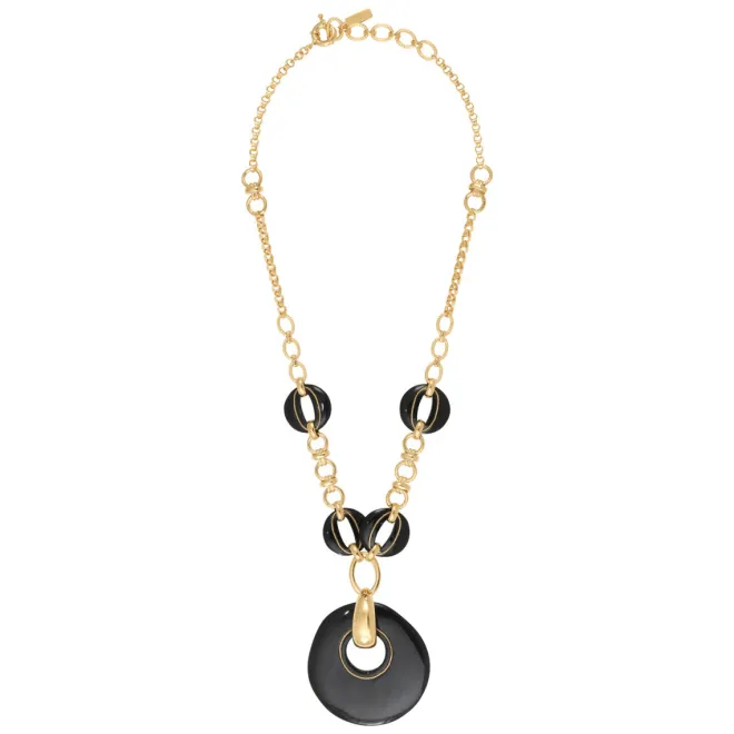 Masseria long chain necklace - black