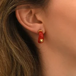 Masseria mini stud earrings - coral