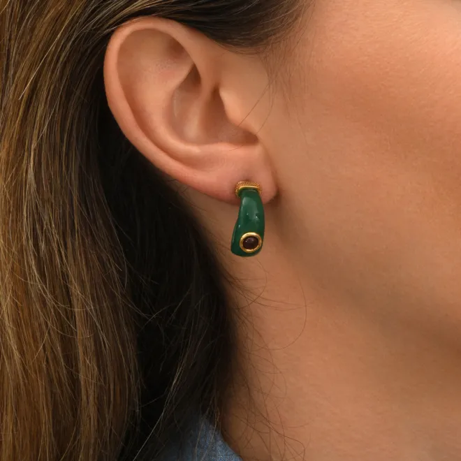 Masseria mini stud earrings - green