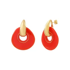 Masseria pierced stud earrings - coral