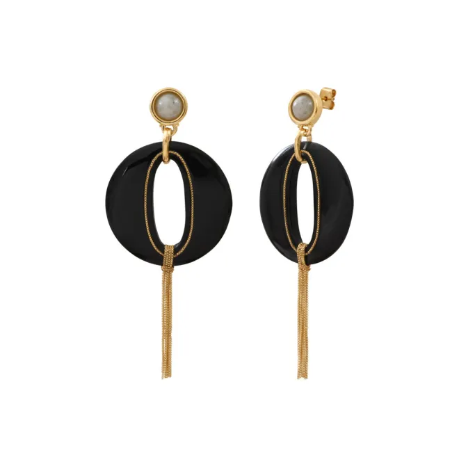 Masseria pierced stud earrings - black