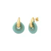 Masseria round pierced stud earrings - turquoise