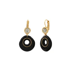 Masseria thin sleeper earrings - black