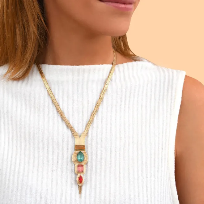 Mid-length Sun Necklace - Multicolored