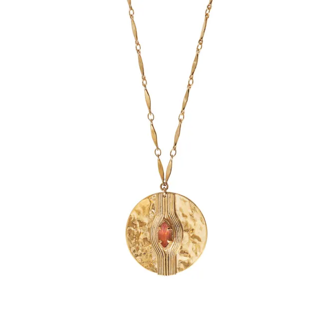 Mid-length Sun Necklace - Pink