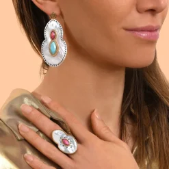 Mindoro pierced stud earrings - white mother-of-pearl