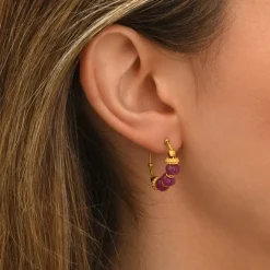 Mini Avola hoop earrings - violet