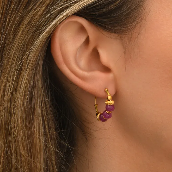Mini Avola hoop earrings - violet