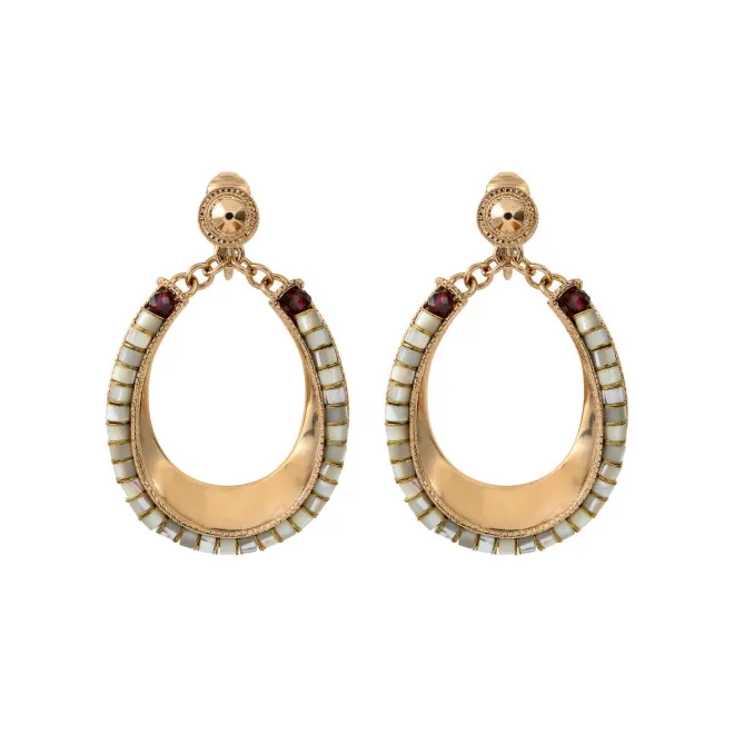 Ninon clip-on earrings - mother-of-pearl