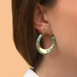 Ninon clip-on earrings - turquoise