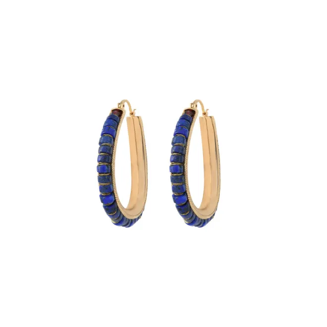 Ninon hoop earrings - blue