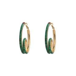 Ninon hoop earrings - green