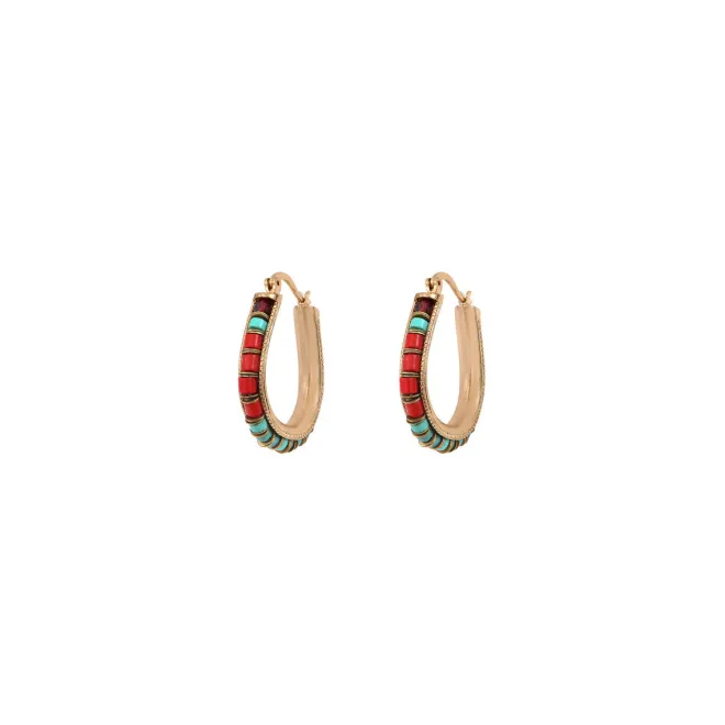 Ninon hoop earrings - red