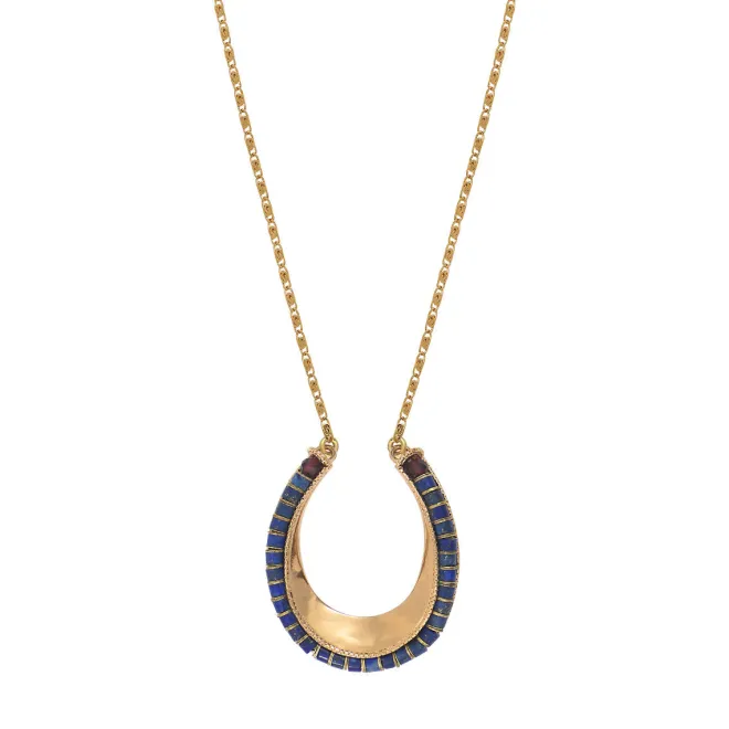 Ninon long necklace - blue
