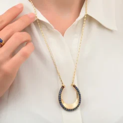 Ninon long necklace - blue