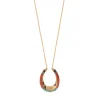 Ninon long necklace - turquoise and red