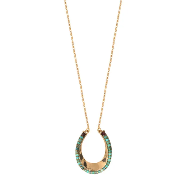 Ninon long necklace - turquoise