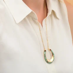 Ninon long necklace - turquoise