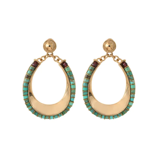 Ninon pierced stud earrings - turquoise