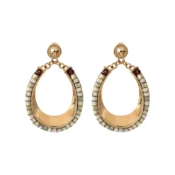Ninon pierced stud earrings - mother-of-pearl