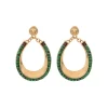 Ninon pierced stud earrings - green