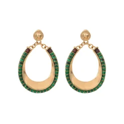 Ninon pierced stud earrings - green