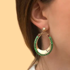 Ninon pierced stud earrings - green