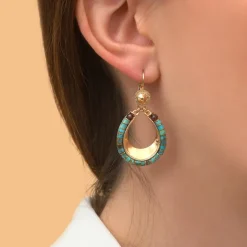 Ninon sleeper earrings - turquoise