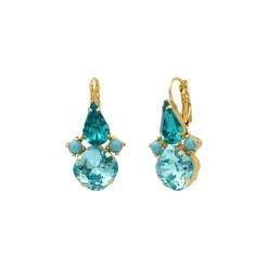 Noémie rhinestone sleeper earrings - turquoise