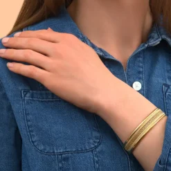 Noor adjustable bangle bracelet for women - gold