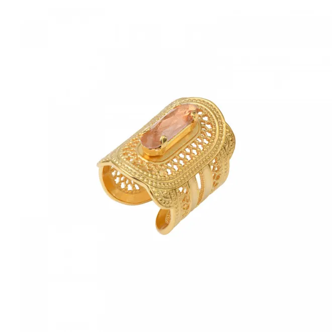 Noor adjustable medium ring - pink