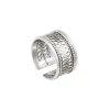 Noor adjustable medium wide ring - silver