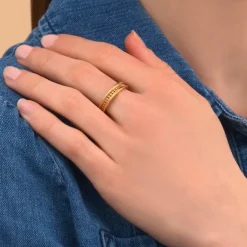 Noor adjustable thin ring - gold