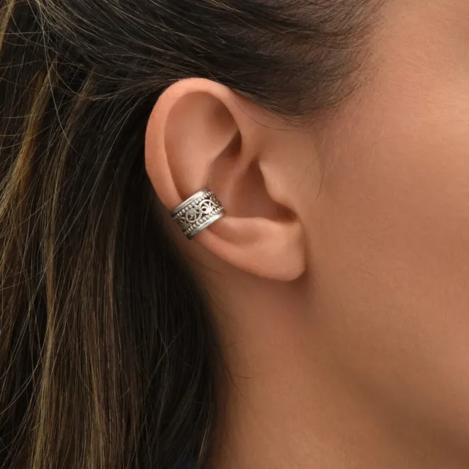 Noor ear cuff earrings - silver