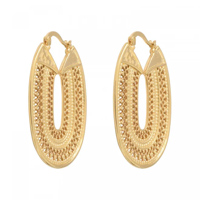 Noor fancy hoop earrings - gold