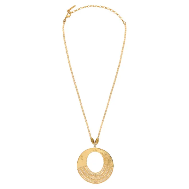 Noor fancy pendant necklace - gold