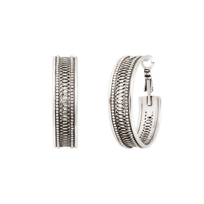 Noor hoop earrings - silver