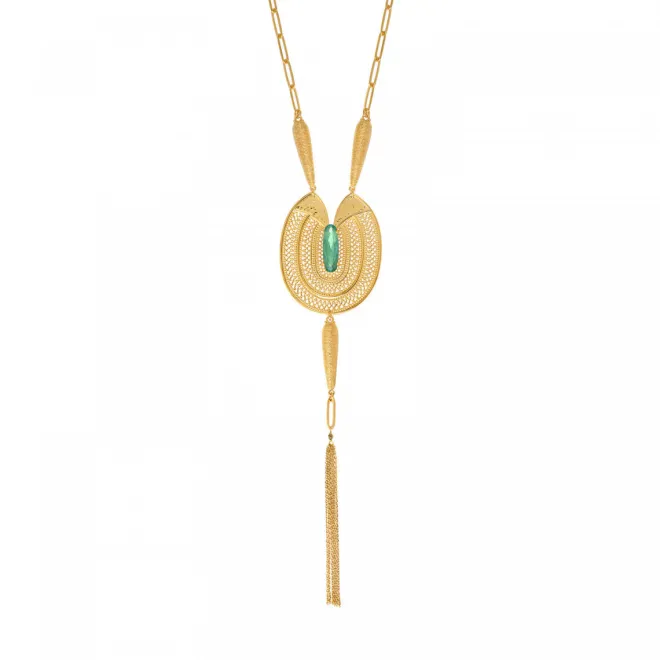 Noor long necklace - green