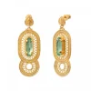Noor pierced stud earrings - green