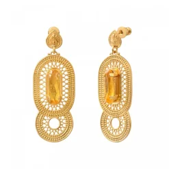 Noor pierced stud earrings - yellow