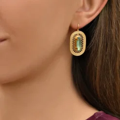 Noor sleeper earrings - green