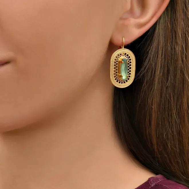 Noor sleeper earrings - green