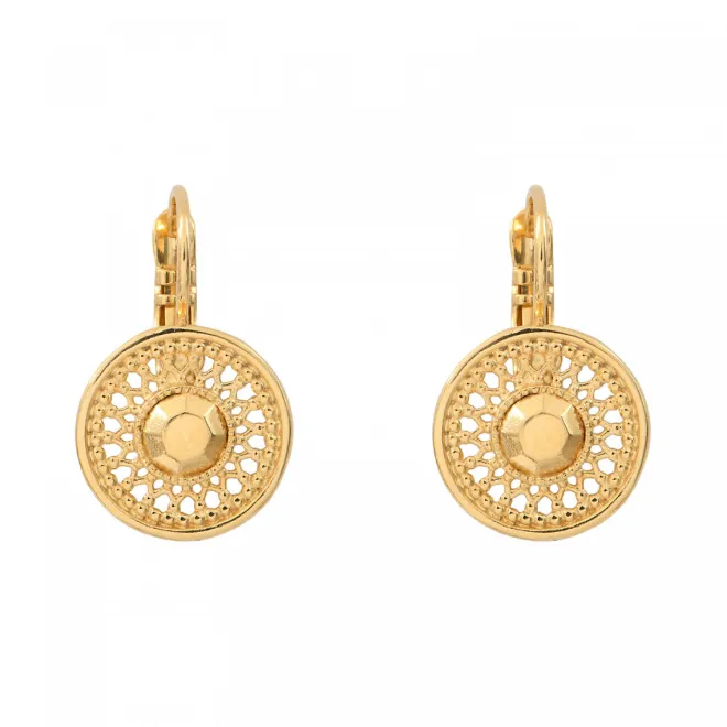 Noor thin sleeper earrings - gold